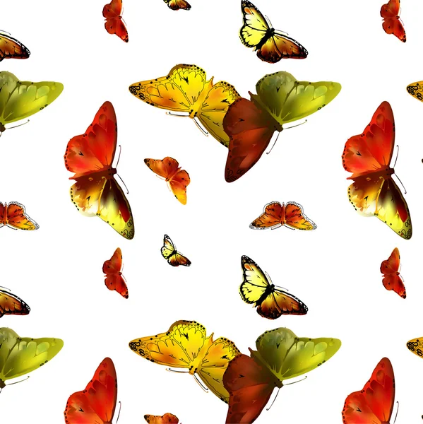 Monarch kelebek açık kanatlarla ayarla — Stok Vektör