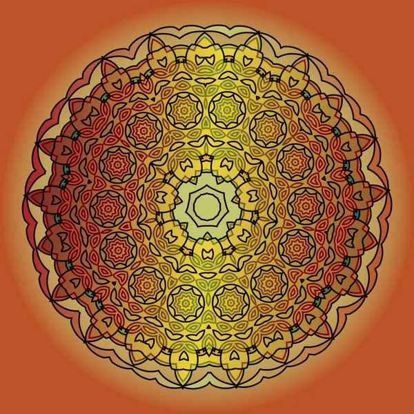 Kant floral kleurrijke etnische ornament kaleidoscop — Stockvector
