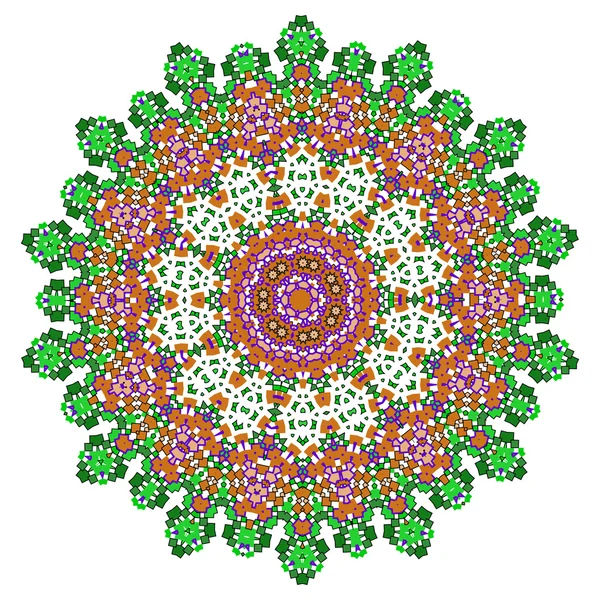 Kant floral kleurrijke etnische ornament kaleidoscop — Stockvector