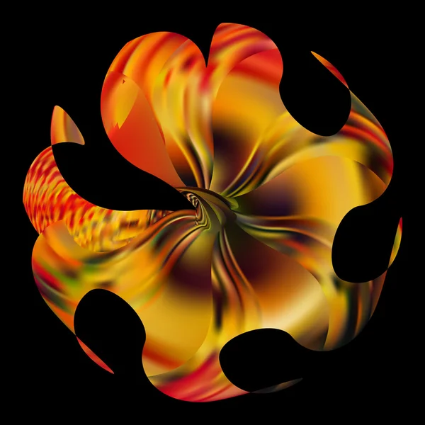 Ilustración abstracta de Flor de fuego de oro — Vector de stock