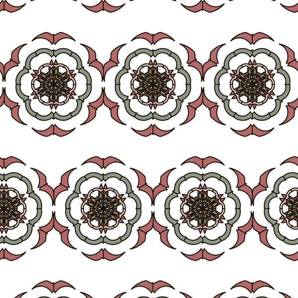 Vintage color étnico ornamento patrón flor — Vector de stock