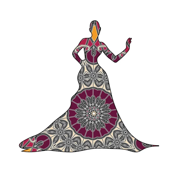 Jeune femme sexy en robe avec mosaïque — Image vectorielle