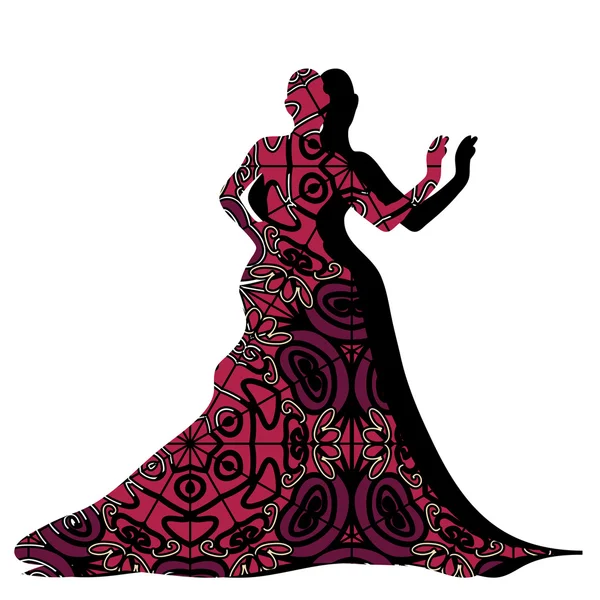 Молодая сексуальная женщина в платье с мозаикой — стоковый вектор