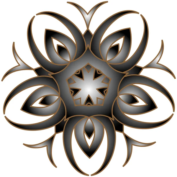 Zilveren opengewerkte arabesque bloemdessin — Stockvector
