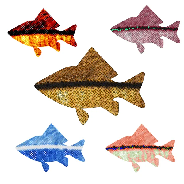 Naadloze patroon op elk oppervlak met blauwe mariene vissen — Stockvector