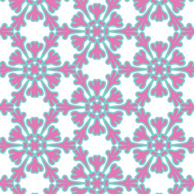 Romantik pembe simetrik desen