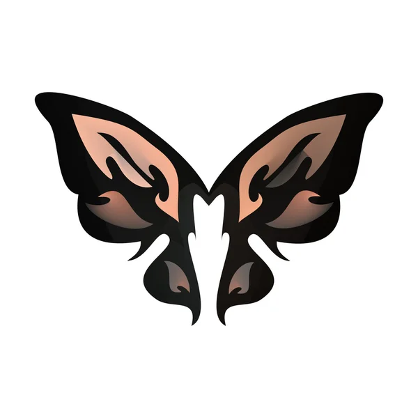 Silhouette abstraite papillon brun avec noir — Image vectorielle