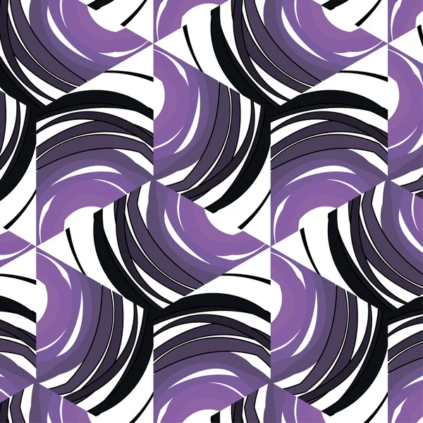 抽象的な飾りと紫の花柄 — ストックベクタ
