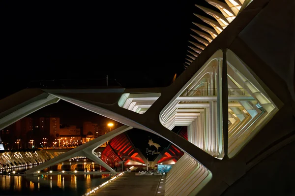 Valencia, Spanje - 31 December nacht uitzicht over de stad van kunst in de stad — Stockfoto