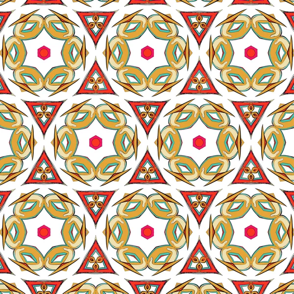 Heldere patroon in stijl van de jaren vijftig rood, oranje en neon — Stockvector