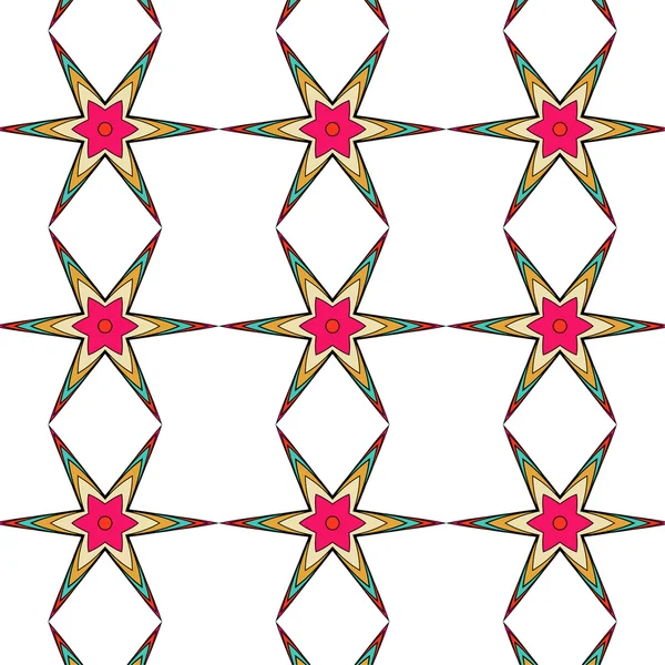 Patrón brillante en el estilo de los años cincuenta rojo, naranja y neón — Vector de stock