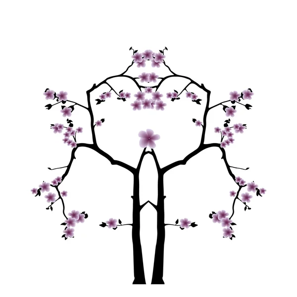 Roze kersenbloesem sakura bloemen in Japanse stijl — Stockvector