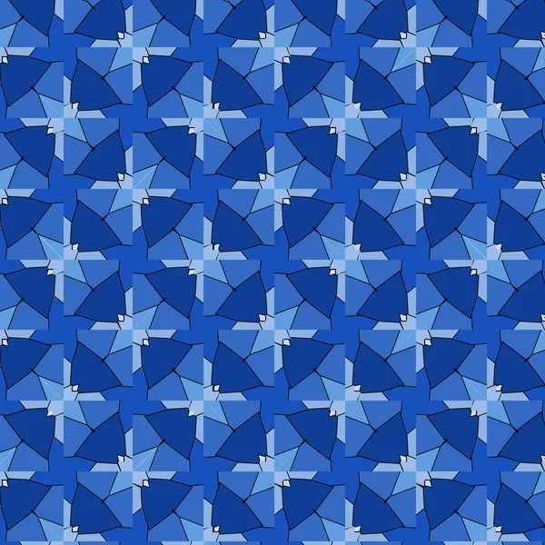 Mosaïque motifs abstraits sous la forme de cristaux bleus — Image vectorielle