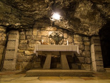 Bethlehem, İsrail, 12 Temmuz 2015: Şehir Bethlehem. Grotto 