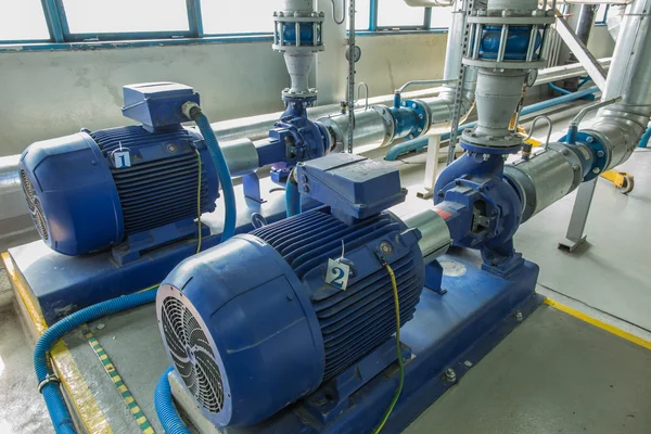 Several water pumps with large motors — Stock Photo, Image