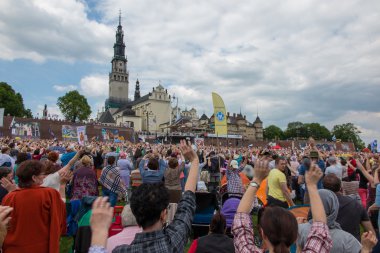 CZESTOCHOWA, POLAND - May 21, 2016: Vigil Catholic Charismatic R clipart