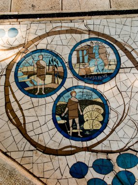 Beatitudes Dağı. İsrail. 9 Temmuz 2015: Catholi Mozaik