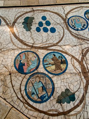 Beatitudes Dağı. İsrail. 9 Temmuz 2015: Catholi Mozaik