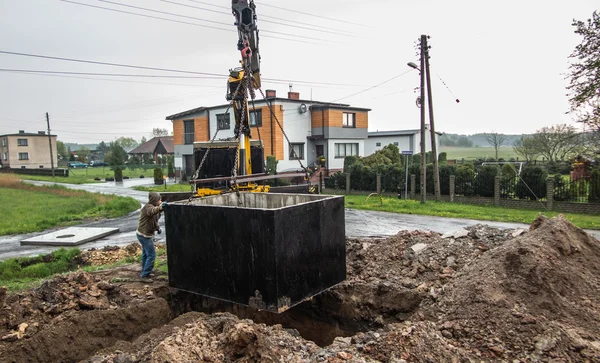 Vložit betonové septiky septik — Stock fotografie