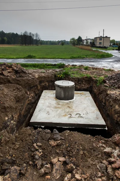 Insert concrete septic septic tank — Stock Photo, Image