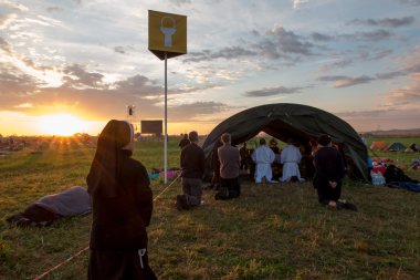 Krakow, Polonya - 31 Temmuz 2016 Dünya Gençlik günü ve Katolik 