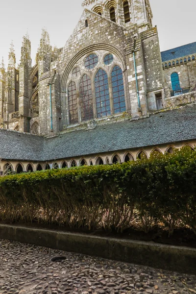 View of famous Le Mont Saint-Michel tidal island on a sunny day — Stock Photo, Image