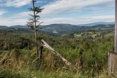 Polonya 'daki Beskid Zywiecki' nin dağ manzarası