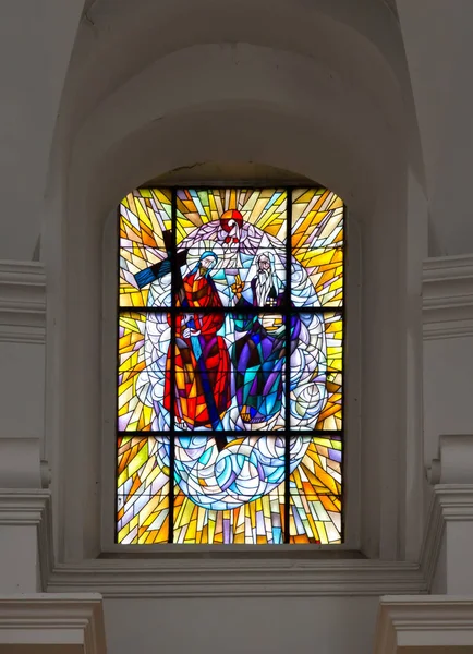 Chelm Polônia Setembro 2020 Vitral Janela Igreja Santuário Mãe Deus — Fotografia de Stock