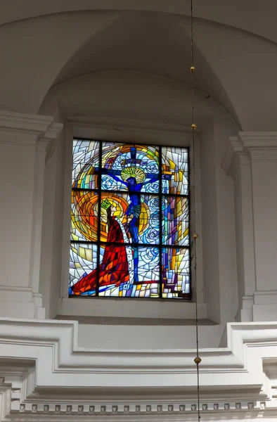 Chelm Polska Września 2020 Witraż Oknie Kościoła Sanktuarium Matki Bożej — Zdjęcie stockowe