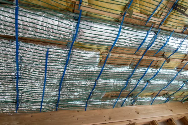 Aquecimento Capilar Dutos Ventilação Casa Com Tecnologia Armação Tapetes Capilares — Fotografia de Stock