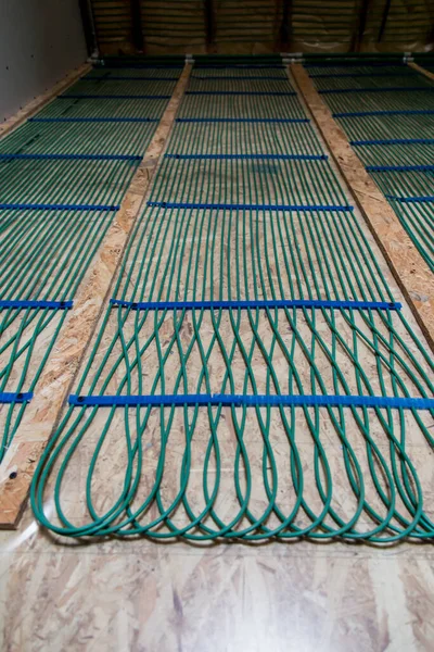 Capillary Heating House Frame Technology Capillary Mats Mdf Boards Prepared — Stock Photo, Image