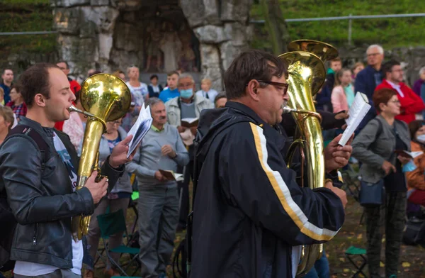 Mount Anna Polônia Setembro 2020 Celebrações Religiosas Elevação Santa Cruz — Fotografia de Stock