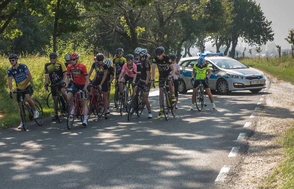Mount Anna Polonia Septiembre 2020 Grupo Ciclistas Detuvo Mientras Participaban — Foto de Stock