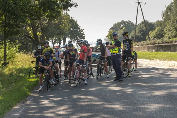 Mount Anna Polsko Září 2020 Skupina Cyklistů Zastavila Když Účastnila — Stock fotografie