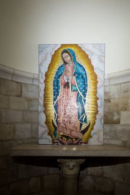 Kudüs, İsrail, 30 Ocak 2020: İsrail 'in Kudüs kentindeki Dormition Abbey' in dekoratif iç mimarisi