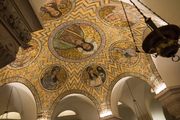 Jeesus Mosaiikki Jerusalem Hagian Kirkko Maria Siion Dormition Church Israel — kuvapankkivalokuva