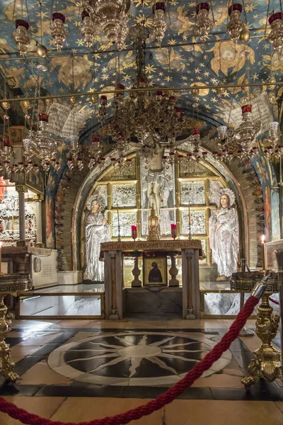 Jerusalem Israel Enero 2020 Gólgota Lugar Crucifixión Jesús Dentro Basílica Fotos de stock