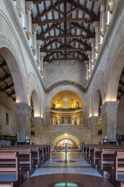 Tabor Dağı. İsrail. 27 Ocak 2020: İsrail Tabor Dağı 'ndaki Şekil Değiştirme Kilisesi