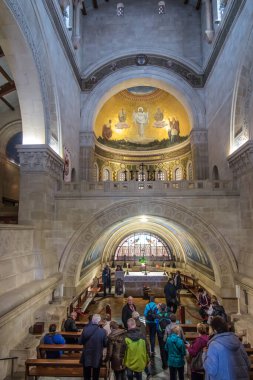 Tabor Dağı. İsrail. 27 Ocak 2020: İsrail Tabor Dağı 'ndaki Şekil Değiştirme Kilisesi