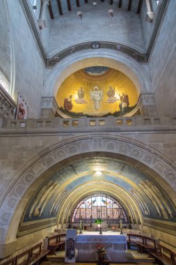 Tabor Dağı. İsrail. 27 Ocak 2020: İsrail Tabor Dağı 'ndaki Şekil Değiştirme Kilisesi