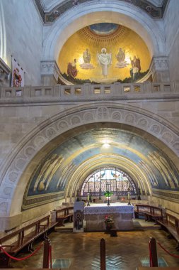 Tabor Dağı. İsrail. 27 Ocak 2020: İsrail Tabor Dağı 'ndaki Şekil Değiştirme Kilisesi