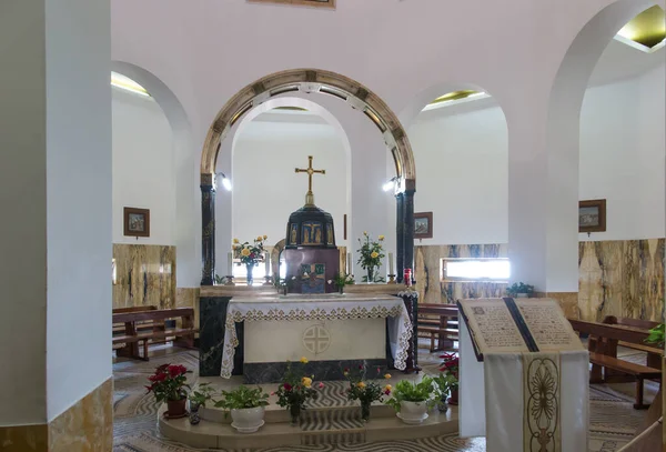 Monte Das Bem Aventuranças Israel Janeiro 2020 Interior Igreja Monte — Fotografia de Stock