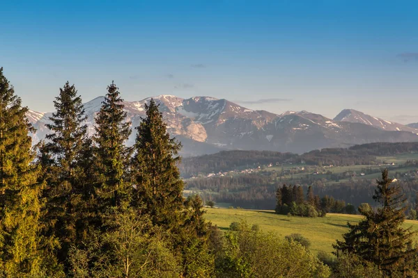 Pohled Tatry Bachledovky Začátkem Června Večer — Stock fotografie