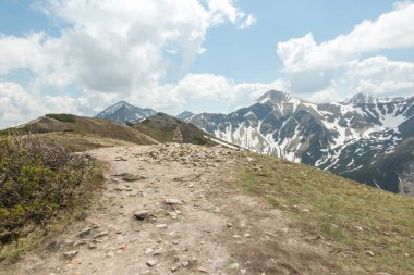 Ornak sırtından Polonya 'daki High Tatras' a doğru bak.