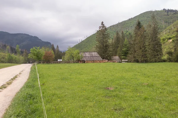 Cabana Pastor Vale Koscieliska Nas Montanhas Tatra Polônia — Fotografia de Stock