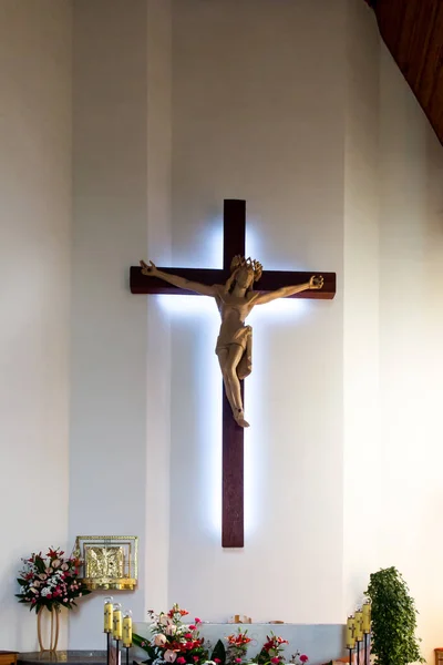 Zakopane Poland June 2021 Cross Main Altar Church Holy Cross — Stock Photo, Image