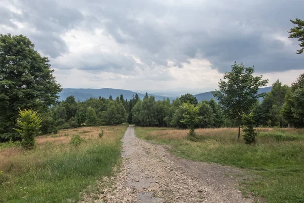 Landskap Regionen Beskid Maly Från Toppen Hrobacza Laka Polen Med — Stockfoto