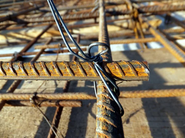 Binding rebar before concreting — Stock Photo, Image