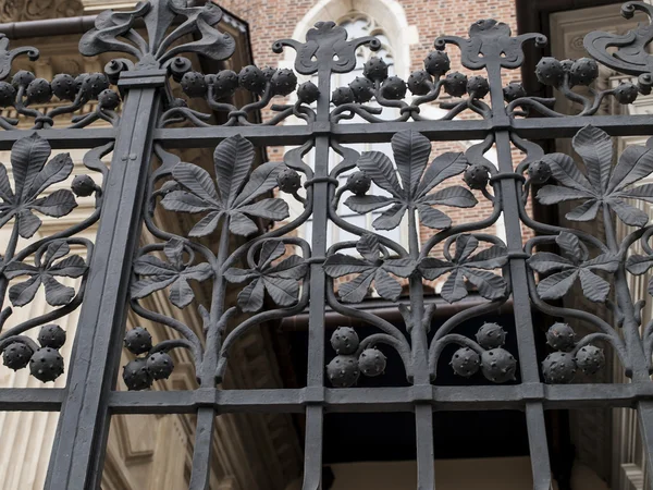 Decoratieve omheining fragment in het wawel kasteel in Kraków — Stockfoto