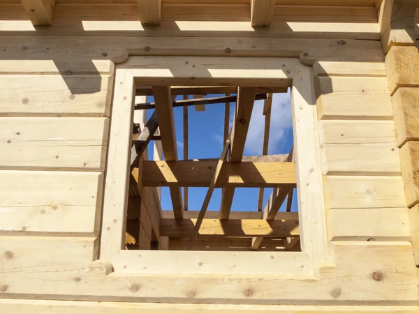 フラグメント構造木造丸太の家 — ストック写真